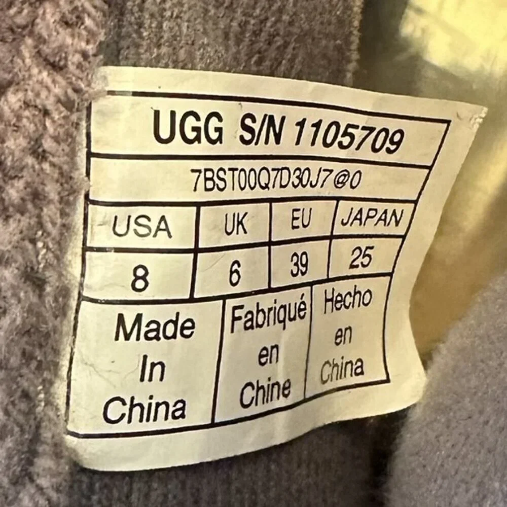 UGG Charcoal Gray Classic Knit & Suede Boots Women’s Size 8
